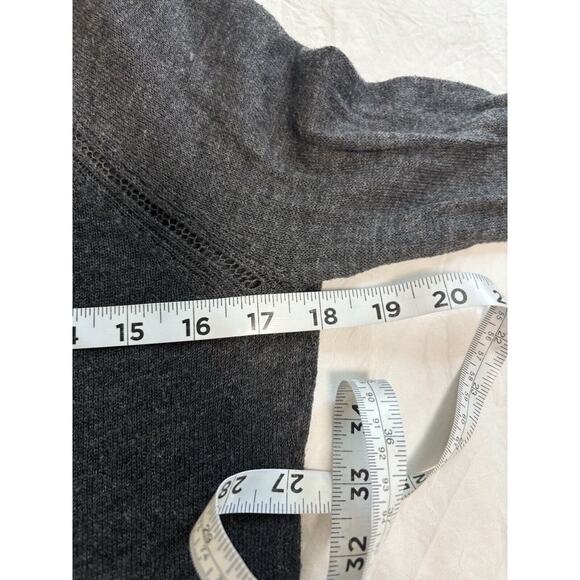 American Eagle Size S Knit Button Up Cardigan Sweater Y2K Preppy Gray Granola - Picture 9 of 11